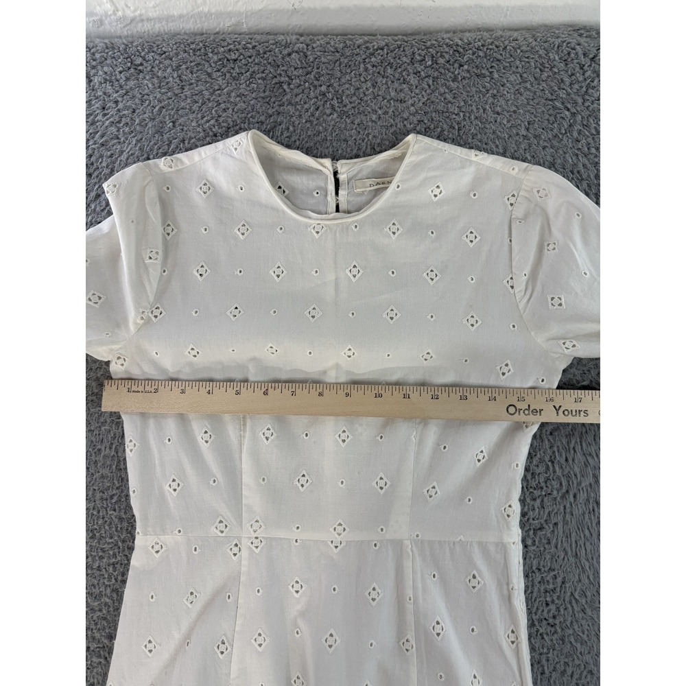 Doen Dress Womens XS White Eyelet Embroidered Cotton Bell Sleeve Midi Boho India - Picture 7 of 11